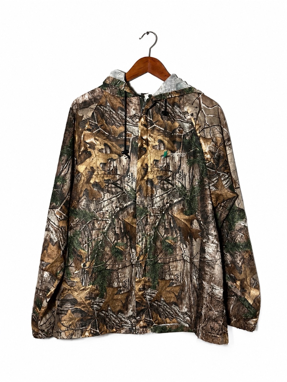 Frogg Toggs Realtree Camo Rain Jacket Hooded Zip Front Hunting M/L Outdoors